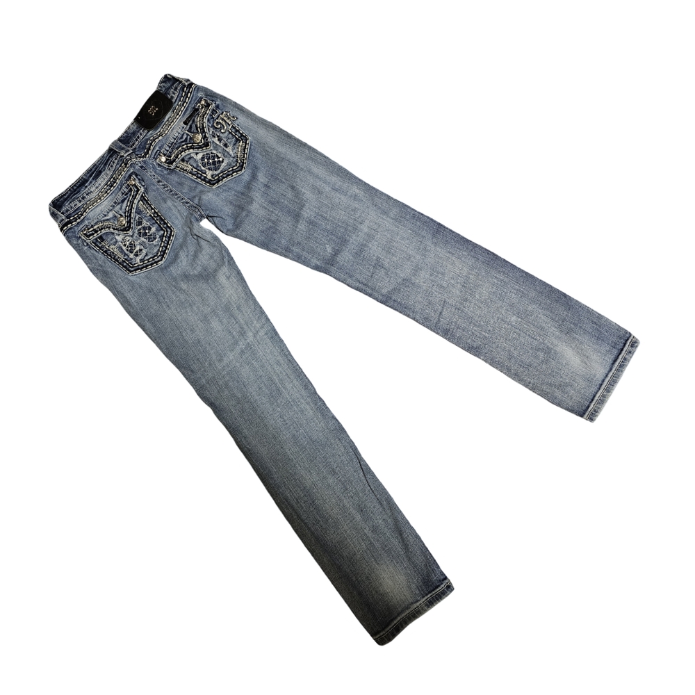 Miss Me Blue Boot Cut Jeans with Intricate Embroidery - Picture 6 of 6